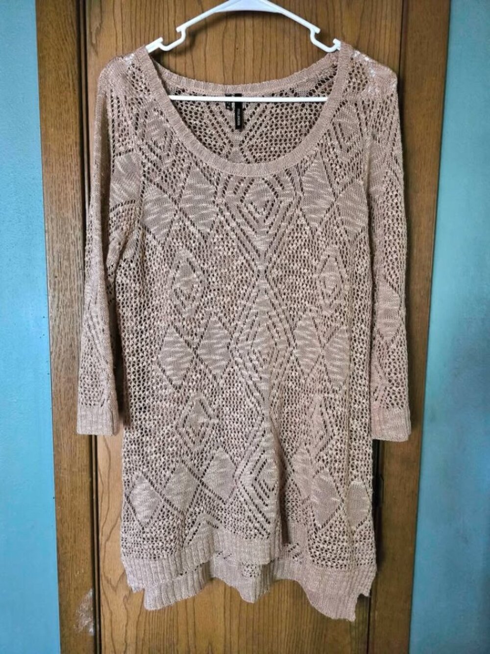Size XL Maurices Tan Tunic Crochet Sweater